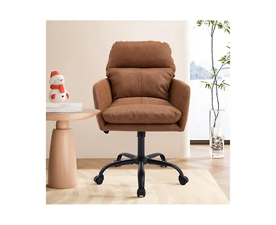 sumyeg Ergonomic Pu Leather Office Chair with High-Strength Metal Frame