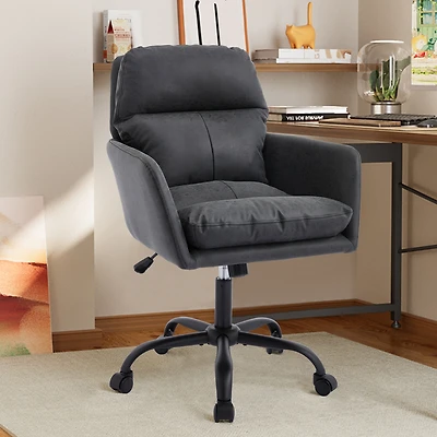 sumyeg Ergonomic Pu Leather Office Chair with High-Strength Metal Frame