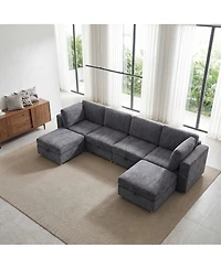 Streamdale Furniture Modular 6-Seater Convertible Sectional Sofa with Storage