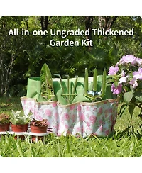 Xdovet Garden Tool Set Stainless Steel Heavy Duty Floral Tote Kit