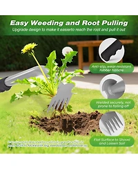 Xdovet Weed Puller Manganese Steel 5-Tine Rubber Handle Garden Tool