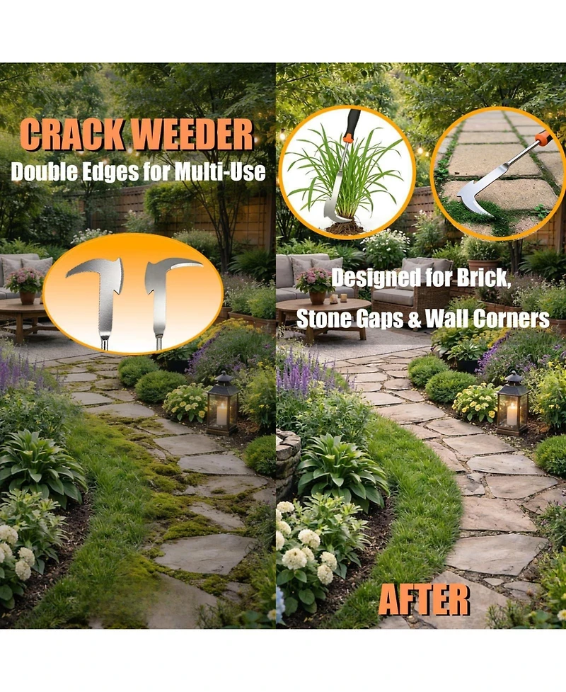 Xdovet Weed Puller Tool Stainless Steel Garden Weeding Set