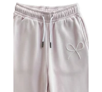 With Jules Girls' 7-16 Mini Imitation Pearl Bow Wide-Leg Sweatpants