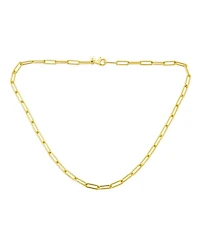 Bling Jewelry Rounded Link Paperclip Chain Necklace Gold Plated Sterling Silver
