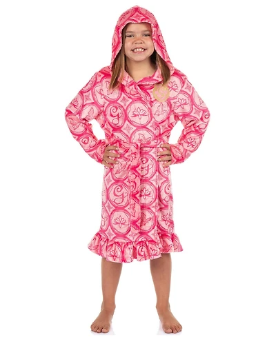 Wicked Girls' Kids Robe Glinda The Good Witch Embroidered G Logo Fleece Bathrobe