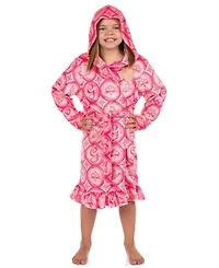 Wicked Girls' Kids Robe Glinda The Good Witch Embroidered G Logo Fleece Bathrobe
