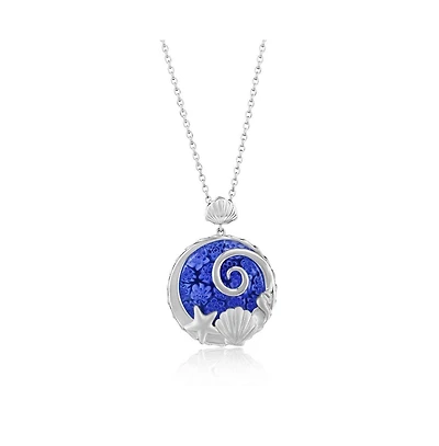 Simona Sterling Silver Floral Venetian Murano Glass Sea Shells and Starfish Necklace