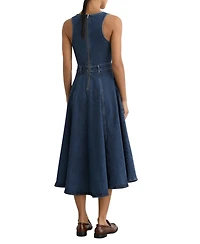 Reiss Women's Rosie Waisted Denim Midi Dress