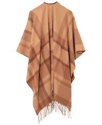 Lauren Ralph Plaid Fringe Ruana
