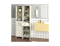 Volenca 67-in Tall Narrow Bathroom Cabinet with Fluted Door and Drawer
