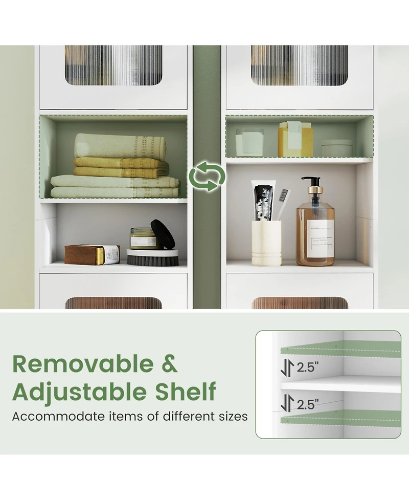 Volenca Tall 67-in Bathroom Storage Cabinet Freestanding Organizer