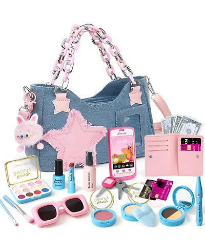 Gnuadz Purse Pretend Play Makeup Set Plushie Phone Wallet Princess Birthday Gifts Girl