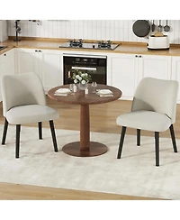 gaomon Dining Chair Set of 2, Upholstered Fabric Dining Room Chairs with Curved Backrest, Metal Frame, Modern Kitchen Chairs for Living Room, Bedroom