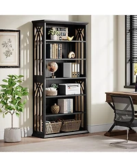 Tribesigns 6-Tier Bookshelf, 75-Inch Tall Bookcase, Large Bookshelves and Bookcases Freestanding Display Shelves, Wood Book Shelf for Living Room, Hom