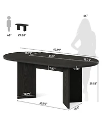 Tribesigns 63" Oval Farmhouse Dining Table for 4-6