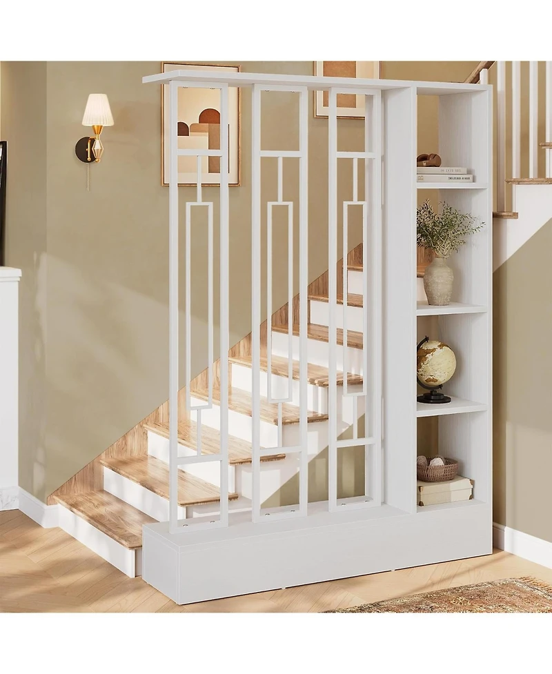 Tribesigns Wall Room Divider with Display Shelves, 70.9" Modern Freestanding Room Divider Screen with Sturdy Base, Wall Partition