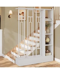 Tribesigns Wall Room Divider with Display Shelves, 70.9" Modern Freestanding Room Divider Screen with Sturdy Base, Wall Partition