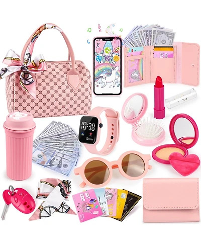 Gnuadz Kids Pretend Makeup Play Purse with Accessories Gift