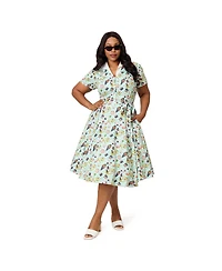 Unique Vintage Plus 1950s Collared Shirt Dress