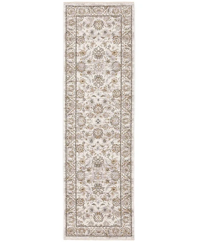 Oriental Weavers Maharaja 70E Ivory and Gray 2'3" x 7'6" Runner Rug
