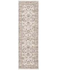 Oriental Weavers Maharaja 70E Ivory and Gray 2'3" x 7'6" Runner Rug