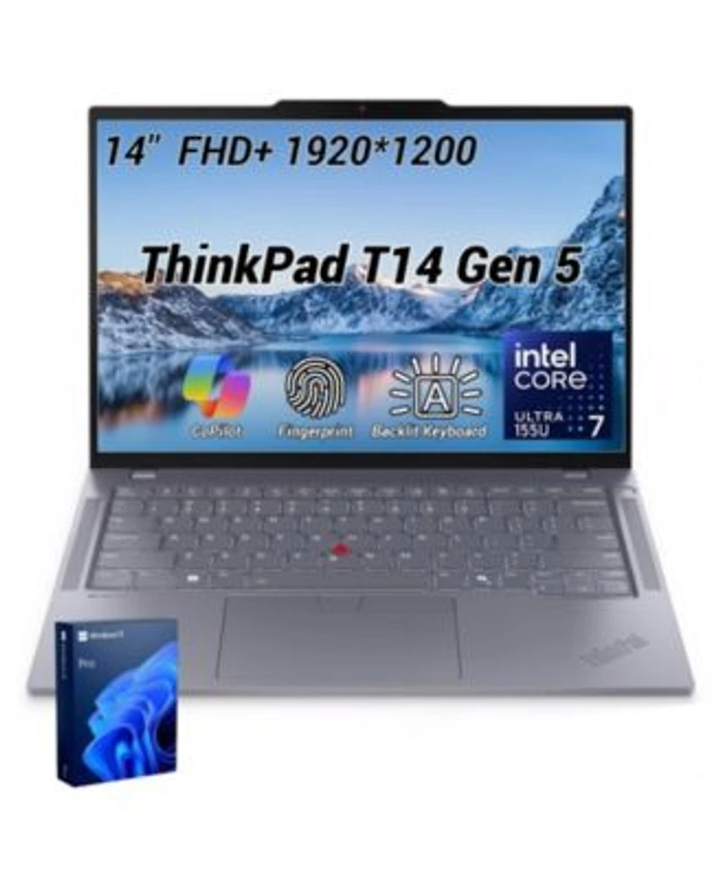 Lenovo Thinkpad T14 14 Traditional Laptop Intel Core Ultra 7 32gb Ram Intel Graphics Windows 11 Pro Grey