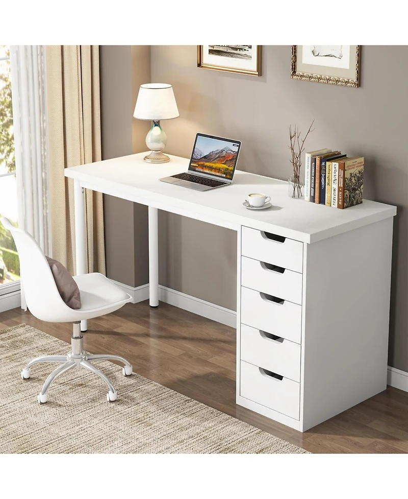 Tribesigns Computer Desk with 5 Drawers, Home Office Desk with Storage