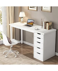 Tribesigns Computer Desk with 5 Drawers, Home Office Desk with Storage