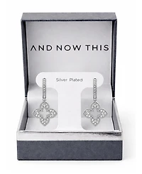 And Now This Crystal Flower Hinged Hoop Earrings