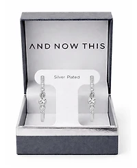 And Now This Crystal Post C Hoop Earrings