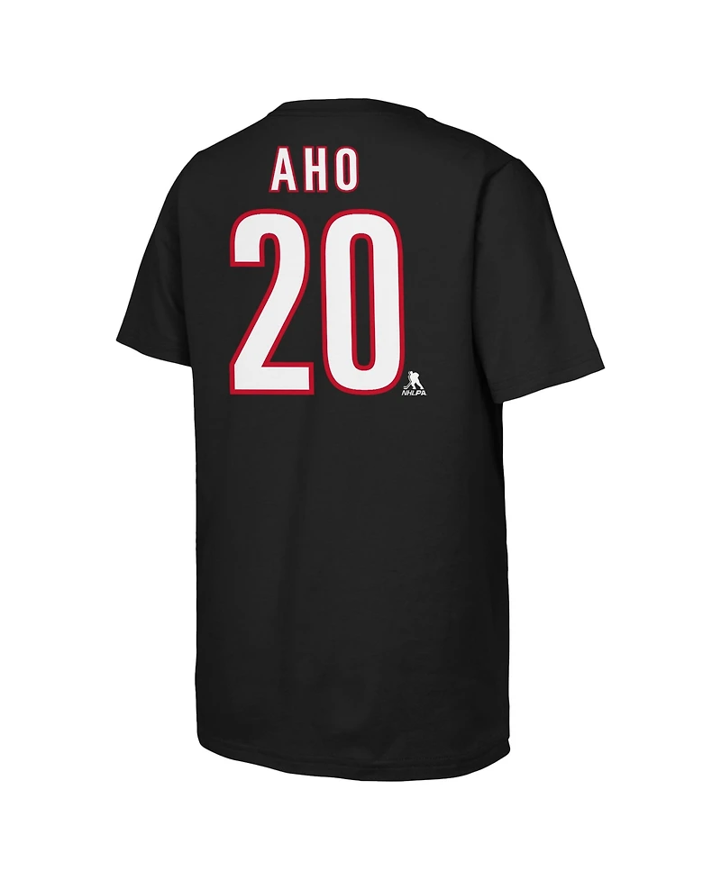 Outerstuff Big Boys and Girls Sebastian Aho Black Carolina Hurricanes 2026 Stanley Cup Final Name Number T-Shirt