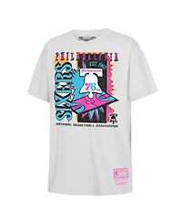 Mitchell & Ness Big Boys and Girls White Philadelphia 76ers Neon Court Shock T-Shirt