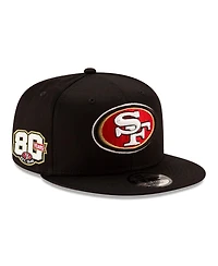 New Era Men's Black San Francisco 49ers 80th Anniversary Side Patch 9FIFTY Snapback Hat