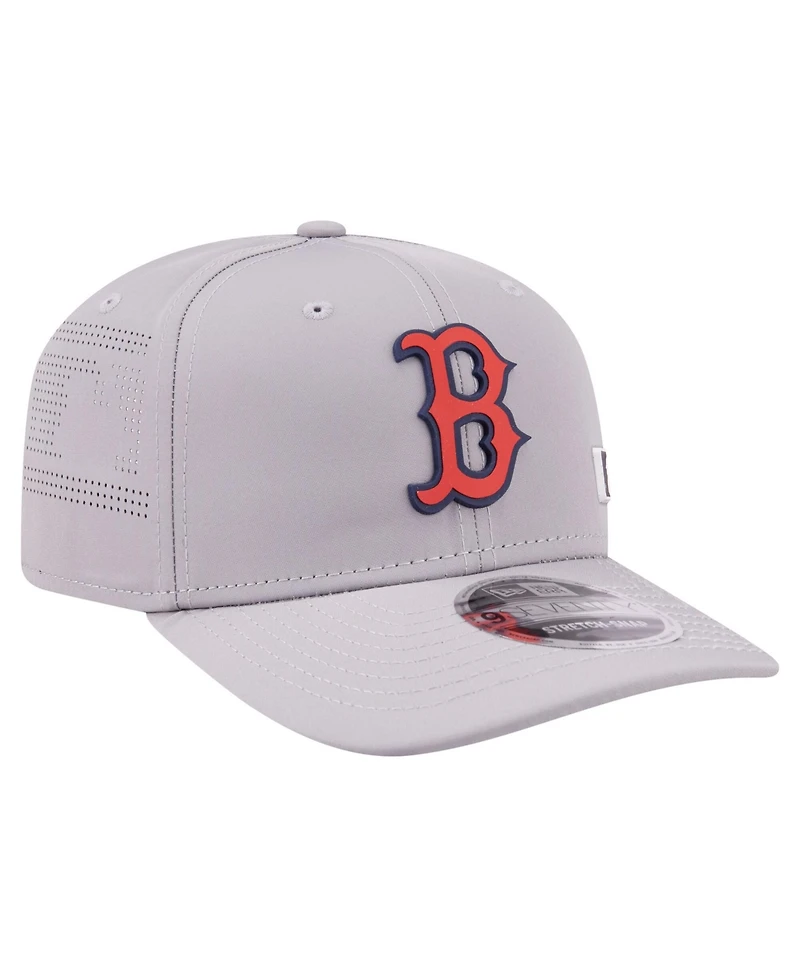 New Era Men's Gray Boston Red Sox Laser Perforated 9SEVENTY Adjustable Hat
