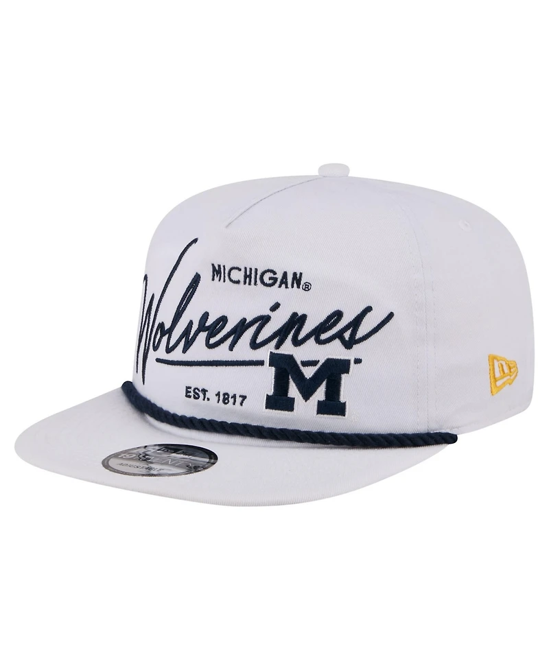 New Era Men's White Michigan Wolverines Team Rope 19TWENTY Adjustable Hat