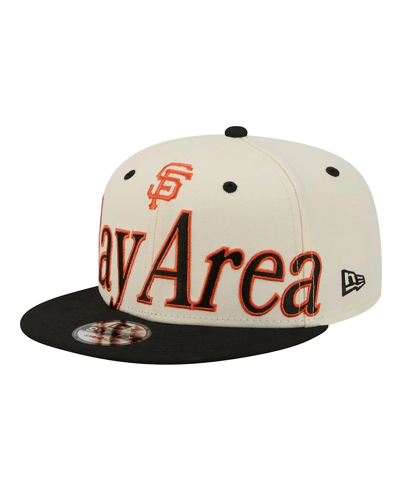 New Era Men's Cream San Francisco Giants Oversized Slogan 9FIFTY Snapback Hat