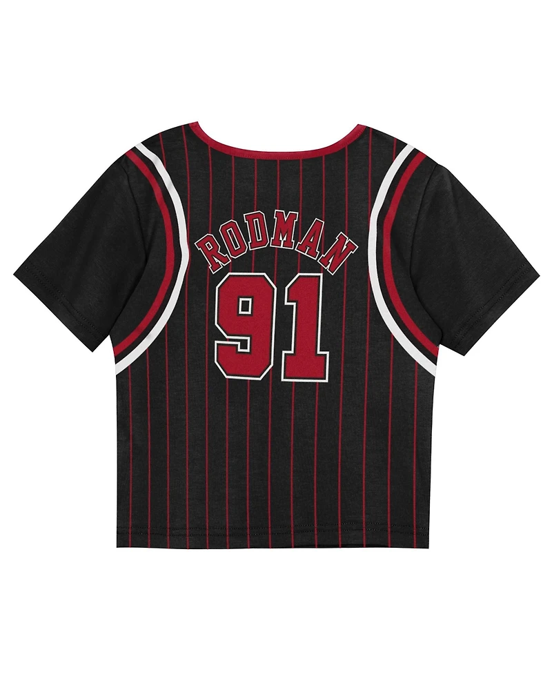 Mitchell & Ness Preschool 2-Pack Dennis Rodman Black Chicago Bulls Play by Place T-Shirt and Shorts