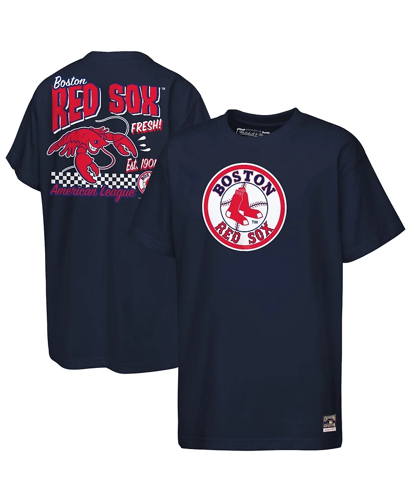 Mitchell & Ness Big Boys and Girls Navy Boston Red Sox Cooperstown Concession T-Shirt