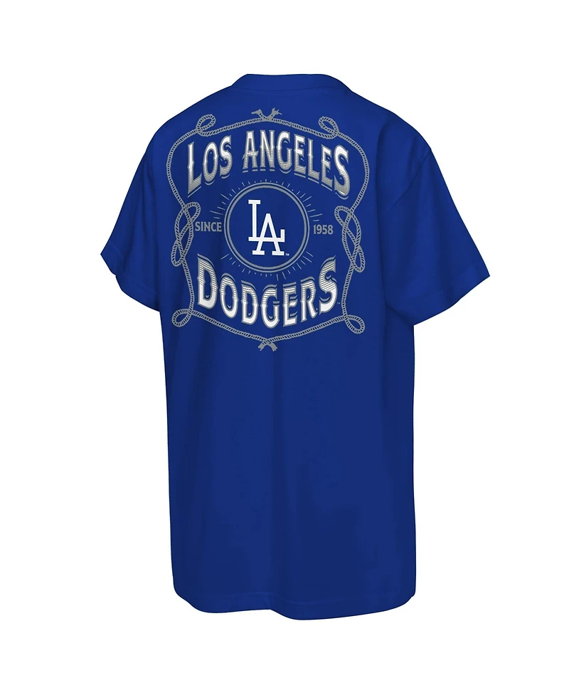 Mitchell & Ness Big Boys and Girls Royal Los Angeles Dodgers Cooperstown Rodeo Rope T-Shirt
