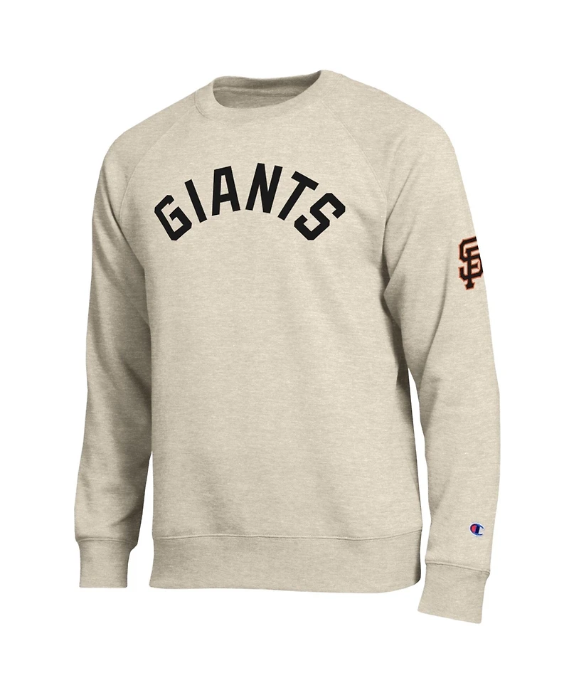 Champion Men's Oatmeal San Francisco Giants All-Star Soft Felt Raglan Sweatshirt