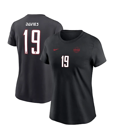 Nike Women's Alphonso Davies Black Canada Soccer Away Name & Number T-Shirt