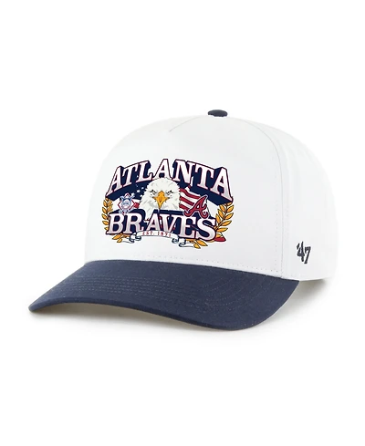 '47 Brand Men's White/Navy Atlanta Braves Americana Eagle Hitch Adjustable Hat