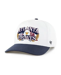 '47 Brand Men's White/Navy Atlanta Braves Americana Eagle Hitch Adjustable Hat