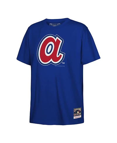 Mitchell & Ness Big Boys and Girls Royal Atlanta Braves Retro Logo T-Shirt