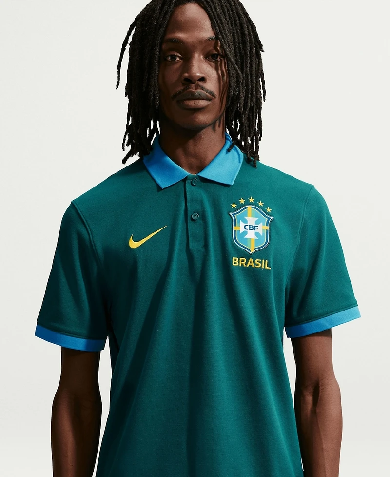Nike Men's Green Brazil National Team Dri-fit Polo Shirt