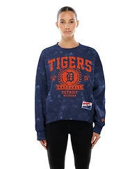 New Era Women's Navy Detroit Tigers Throwback Oversized Boxy Sweatshirt