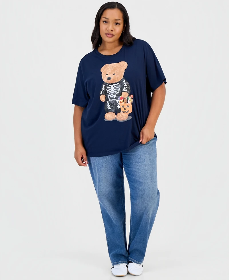 Grayson Threads, The Label Trendy Plus Trick-Or-Treat Teddy Bear Graphic T-Shirt
