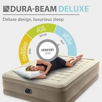 Intex 64427ED Dura-Beam Deluxe Ultra Plush Air Mattress w/Built-in Pump, Queen