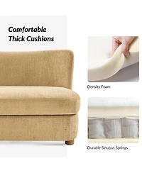 Hulala Home Pearce 63 Modern Upholstered Boucle Curved Loveseat Sofa.