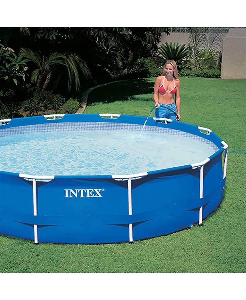 Intex 12ft x 30in Metal Frame Set Above Ground Swimming Pool with Filter